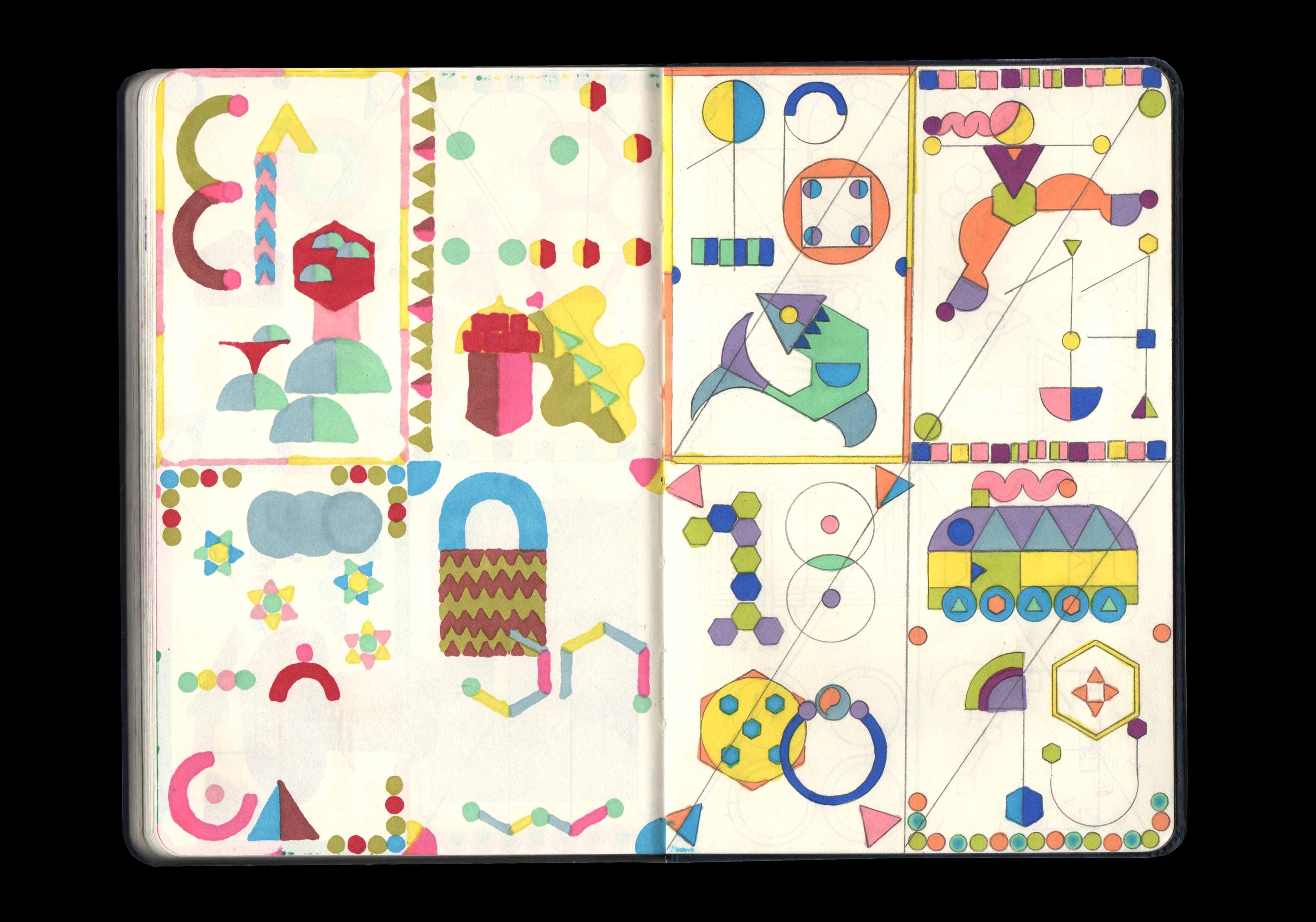 Carnet, illustration au normographe