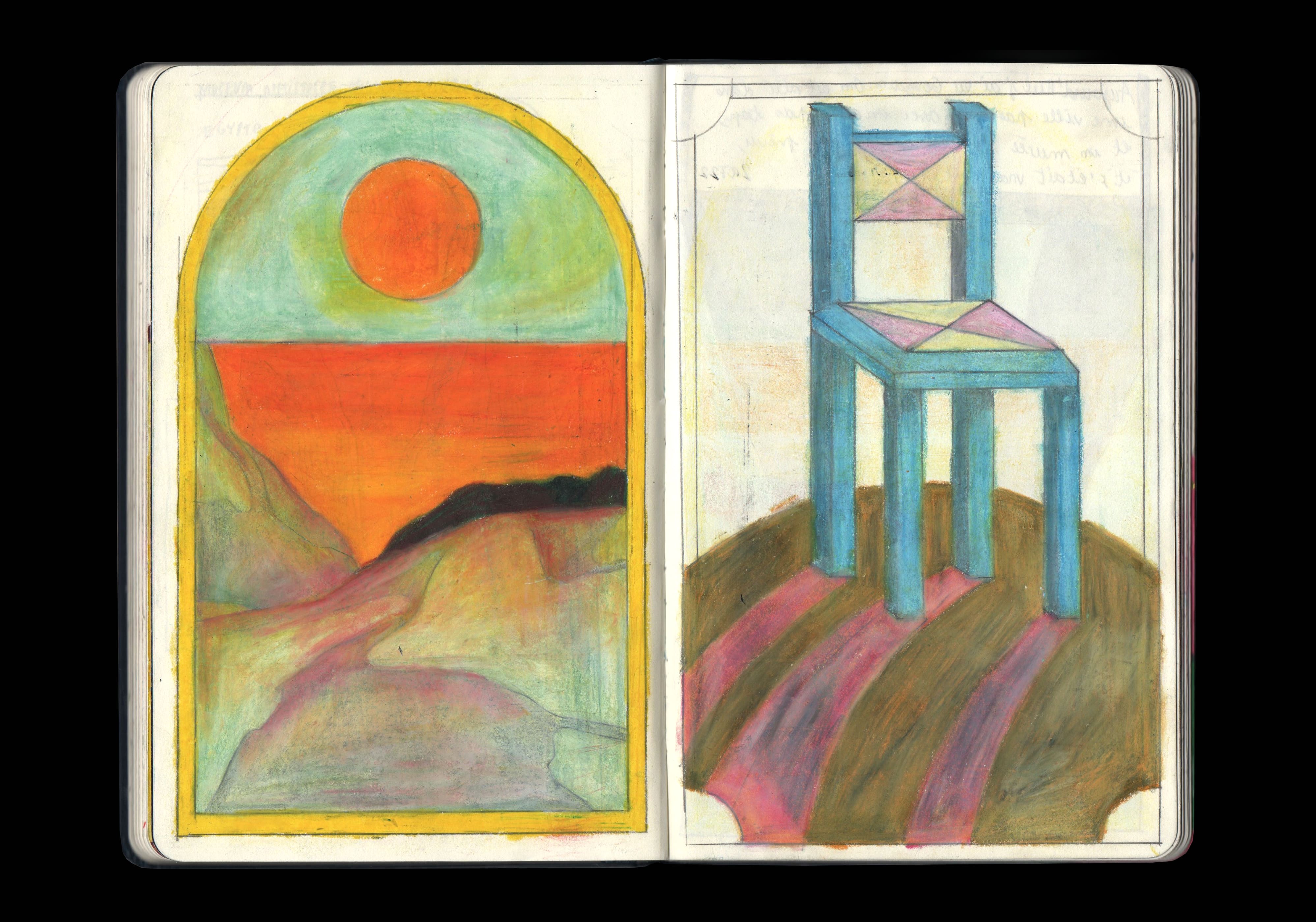 Carnet, illustration à la craie