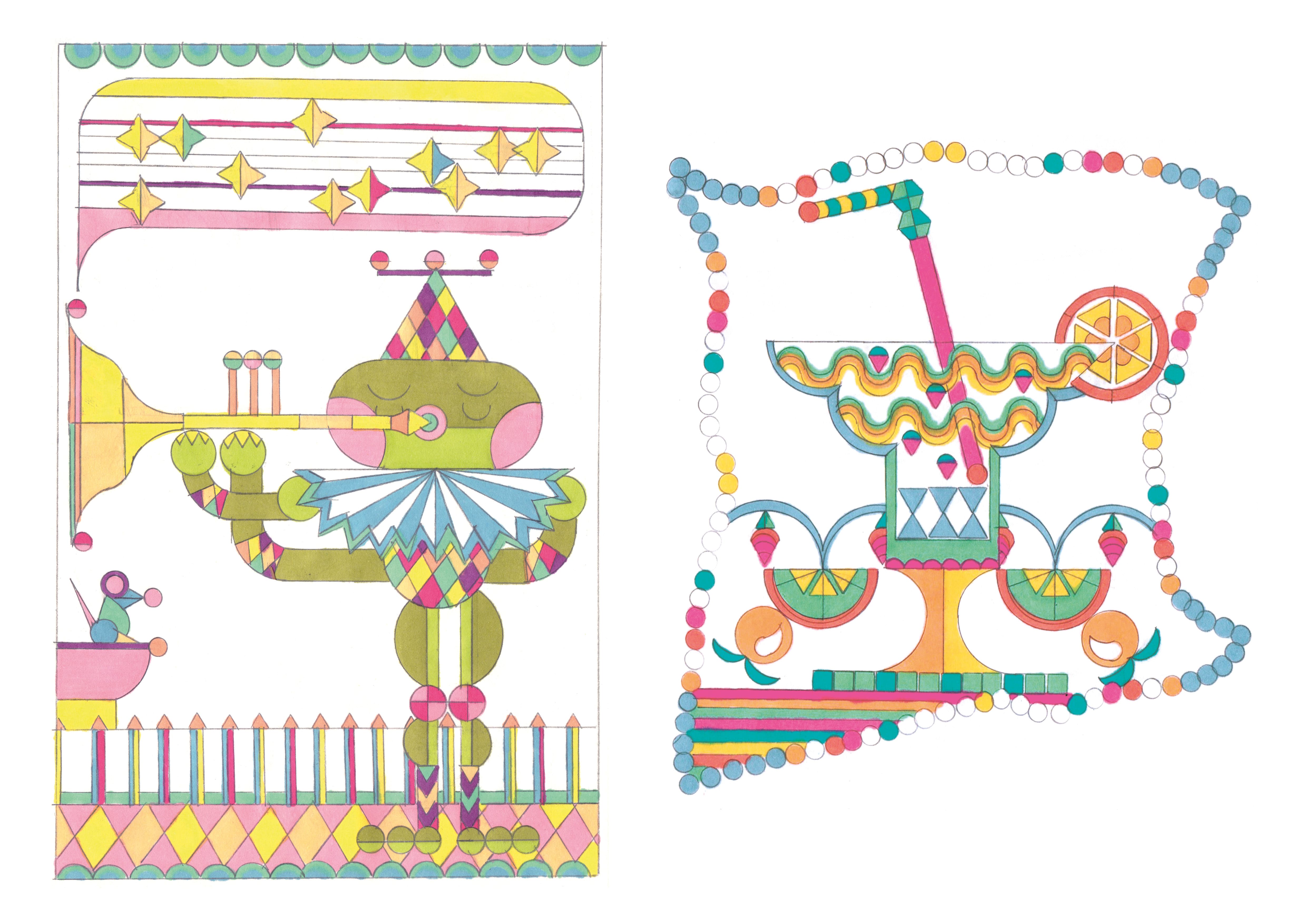 Carnet, illustration au normographe