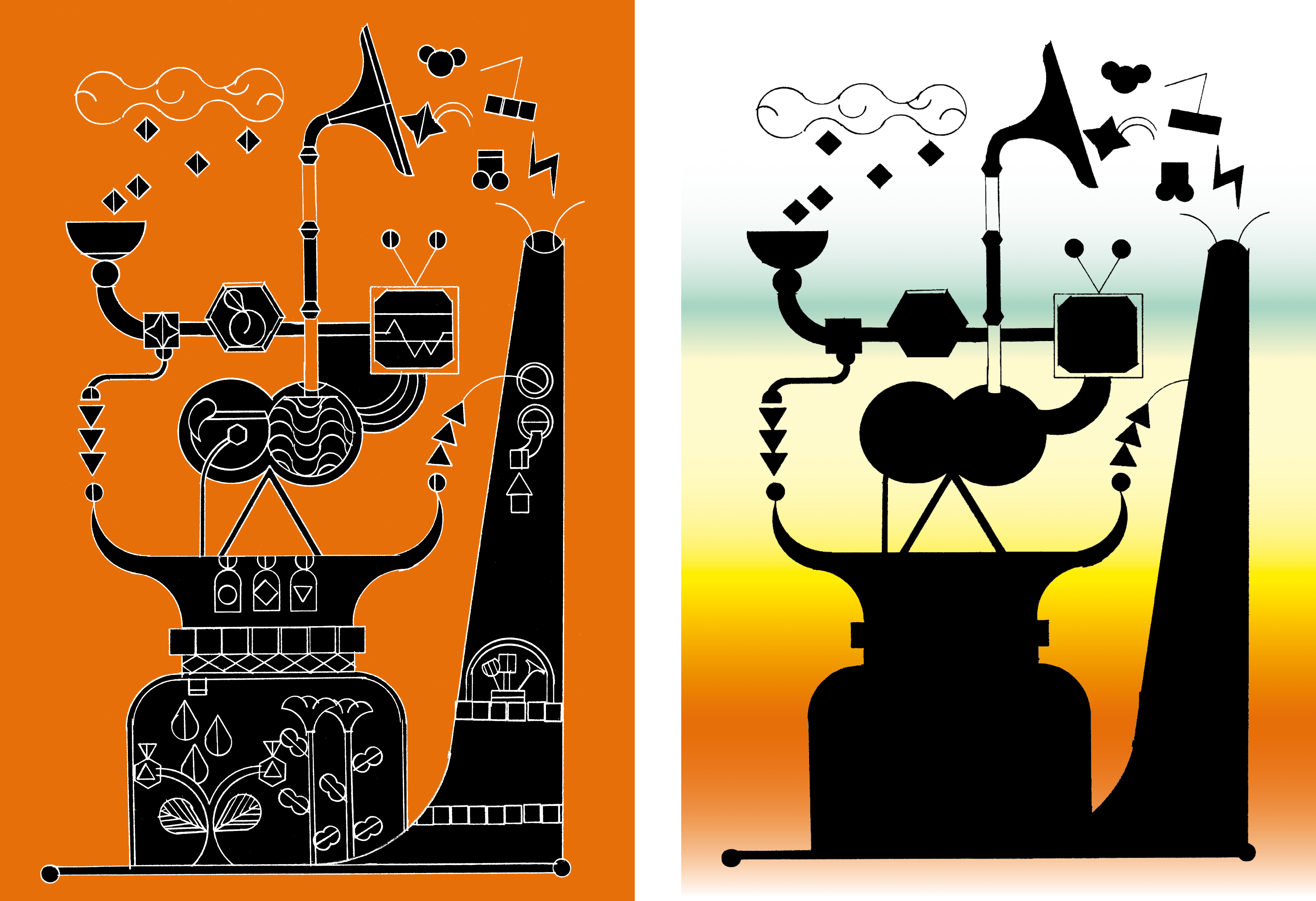 Illustration, recherches d'affiches