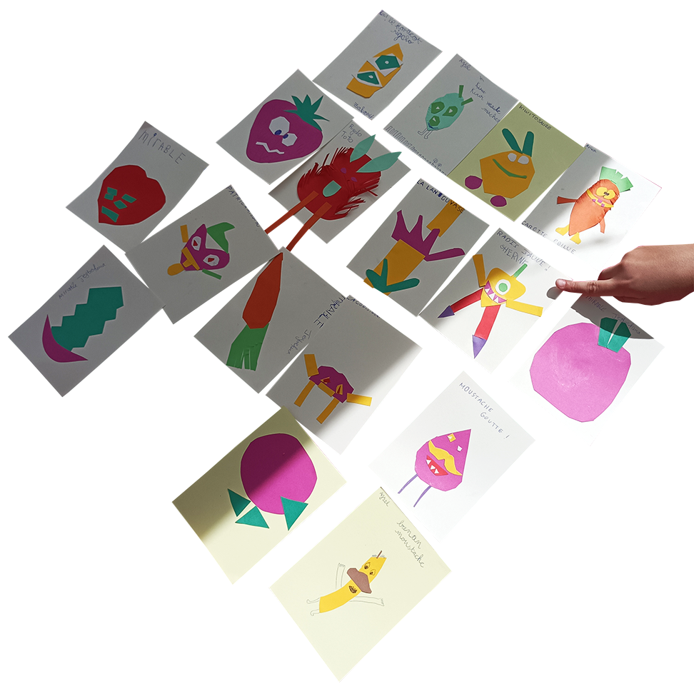 Atelier Jardin de l’UTAMS, cartes légumes farfelus