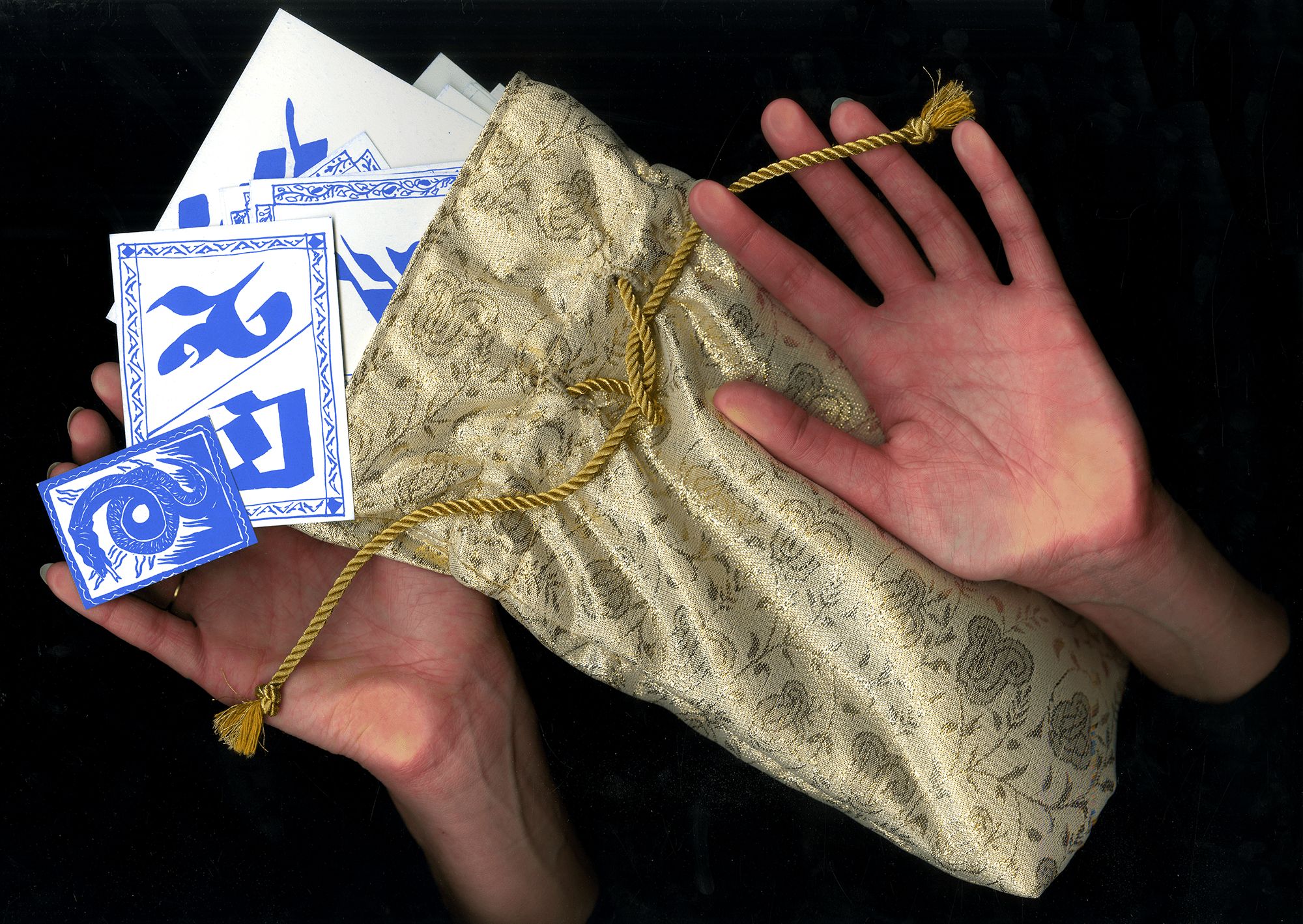 Écriture Imaginaire, cartes sortant de la pochette