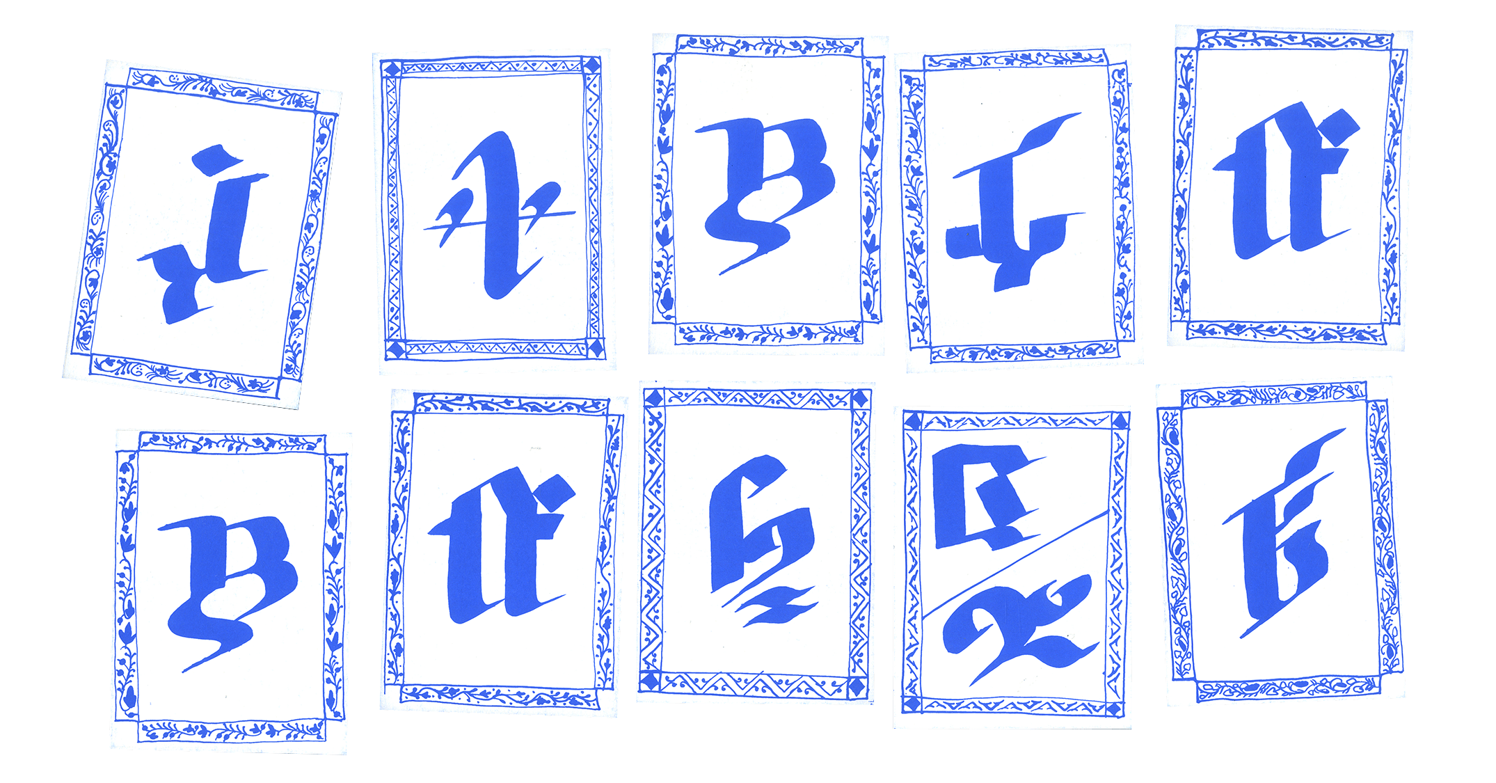 Écriture Imaginaire, vue globale des cartes moyennes avec symboles