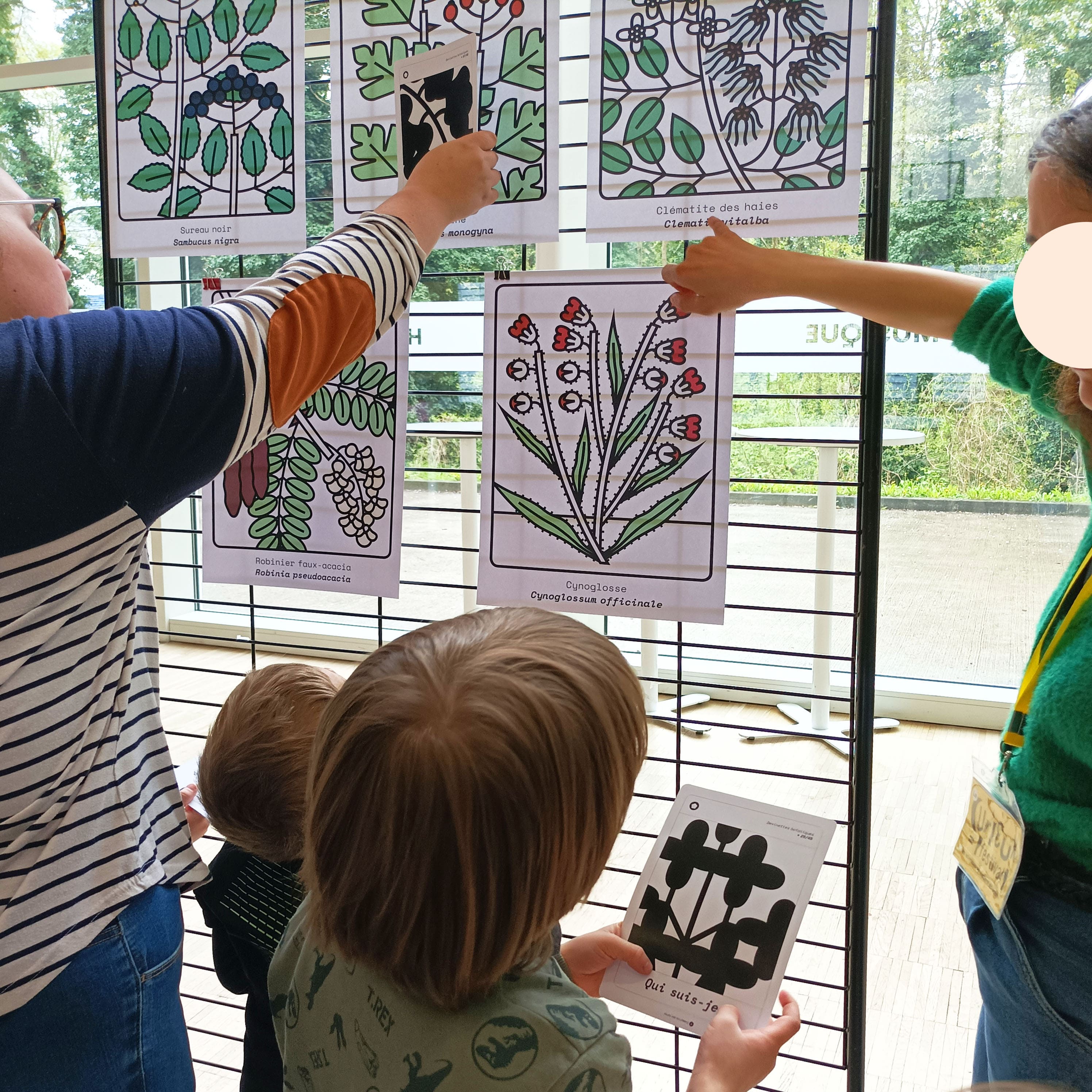 Ateliers botaniques, Curieux Festival, photo de l'atelier devinettes botaniques en utilisation